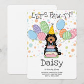 ブラックタンコックポオカバポオドッグバースデーパーティー 招待状 (正面/裏面)