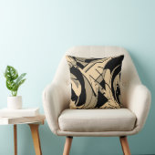 ブラックタンタウペブラウンスワーリング緑豊かな離れモチー クッション (椅子)