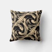 ブラックタンタウペブラウン斜モザイク地中海のー クッション (裏面)