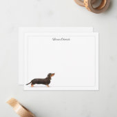 ブラックタンダックシュントグレ縁どーパーソナライズされた ノートカード (正面/裏面インサイチュ)