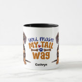 ブラックタンダッシュント子犬あなたが私の尾を泣かせる マグカップ (中央)