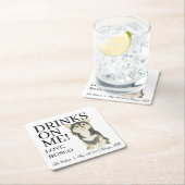 ブラックタントリコラーロングフォールドチワワ結婚ーズ スクエアペーパーコースター (インサイチュ)