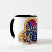 ブラックタンドイツの羊飼い子犬 マグカップ (正面左)