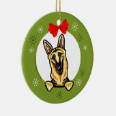 ブラックタンドイツシェパードクリスマスクラシック セラミックオーナメント (右)