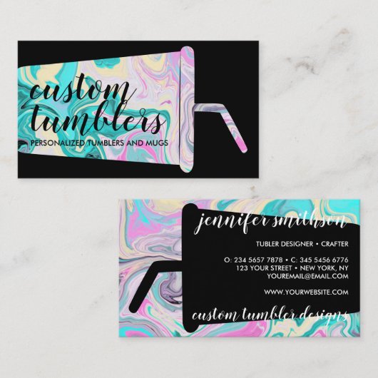 ブラックタンブラータンブラーショップクラフター 名刺 (正面/裏面)