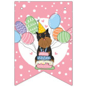 ブラックタンブリュッセルグリフォンクロップドイヤーズ誕生日 バンティングフラッグ (第1の旗)