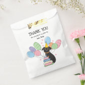 ブラックタンブリュッセルグリフォン誕生日パーティー フェイバーバッグ (封をした状態)