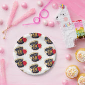 ブラックタンロットワイラーハート ペーパープレート (パーティー)