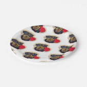 ブラックタンロットワイラーハート ペーパープレート (アングル)