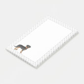 ブラックタンロットワイラー かわいいキャラクターの犬と足 ポストイット (アングル)