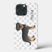ブラックタンロットワイラー かわいいキャラクター犬と名前 Case-Mate iPhoneケース (裏面)
