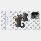 ブラックタンロングコートチワワ かわいい犬と名前 Case-Mate iPhoneケース (裏面(横))