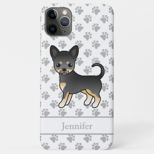 ブラックタン スムースコート チワワ 犬 + 名前 Case-Mate iPhoneケース (裏面)