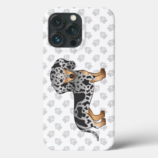 ブラックタン ダップル ショートヘア ダックスフンドと肉球 Case-Mate iPhoneケース (裏面)