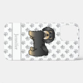 ブラックタン・ハバニーズ かわいいキャラクター犬と名前 Case-Mate iPhoneケース (裏面 (横))