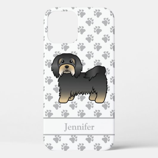 ブラックタン・ハバニーズ かわいいキャラクター犬と名前 Case-Mate iPhoneケース (裏面)
