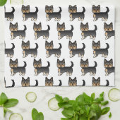 ブラックタン ヨークシャテリア 犬柄 キッチンタオル (折り畳み)