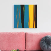 ブラックターコイズとオレンジゴー！抽象芸術 キャンバスプリント (インサイチュ (リビング))