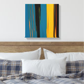 ブラックターコイズとオレンジゴー！抽象芸術 キャンバスプリント (インサイチュ (寝室))