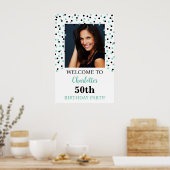 ブラックターコイズバースデーカスタムタパーティー20x30写真 ポスター (キッチン)