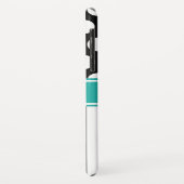 ブラックターコイズホワイトストライプ水玉模様モノグラム Case-Mate iPhoneケース (裏面/左)