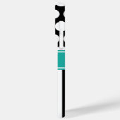 ブラックターコイズホワイトストライプ水玉模様モノグラム Case-Mate iPhoneケース (裏面 / 左)