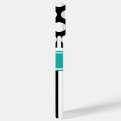 ブラックターコイズホワイトストライプ水玉模様モノグラム Case-Mate iPhoneケース (裏面 / 右)