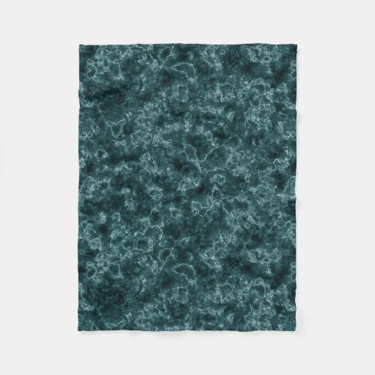 ブラックターコイズ大理石 フリースブランケット (正面)