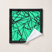 ブラックターコイズ抽象芸術 バスタオルセット (ウォッシュタオル)