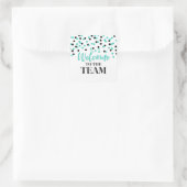 ブラックターコイズ紙吹雪ようこそチームへ スクエアシール (バッグ)