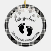 ブラックタータンチェッククリスマスおばあちゃんの発表 セラミックオーナメント (裏面)