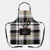 ブラックタータンチェックフェイクプレイドポケットスプーン&ウィスク エプロン (正面)