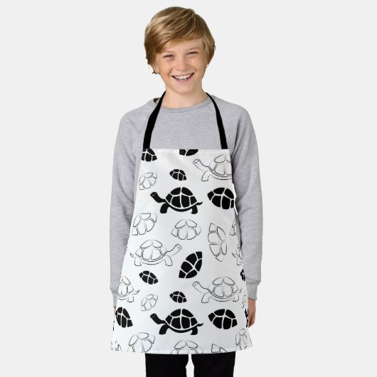 ブラックタートル エプロン (着用した状態)