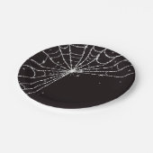 ブラックダイきらめくアモンドスパイダーウェブ ペーパープレート (アングル)