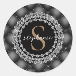 ブラックダイアモンズ金ゴールドモノグラムタフエレガントェッドラグジュアリー ラウンドシール