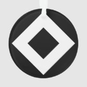 ブラックダイアモンドはっきりした、白縁ど色 オーナメント (裏面)