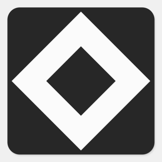 ブラックダイアモンドはっきりした、白縁ど色 スクエアシール (正面)