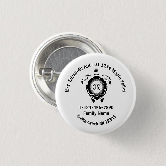 ブラックダイアモンドシータートルファミリー失ったホームアドレス 缶バッジ (正面&裏面)