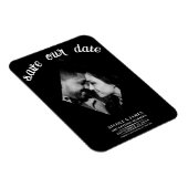 ブラックダイミニマルアモンド写真ウェディング日付を保存 マグネット (右側)