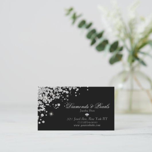 ブラックダイヤエレガントモンドのジュエルがデザインした輝き 名刺 (スタンド正面)