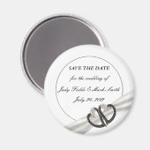 ブラックダイヤモンドとホワイトダイヤモンドのハートは日付磁石を保存 マグネット (正面/裏面)