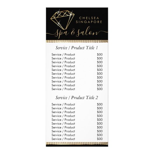 ブラックダイヤモンドと金ゴールドダイヤモンド – プライスリストラックカード ラックカード (正面)