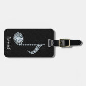 ブラックダイヤモンドの上にホワイトダイヤモンド ラゲッジタグ (正面横)