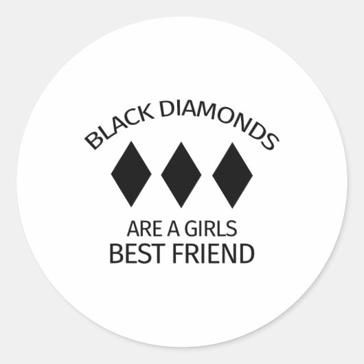 ブラックダイヤモンドは女の子の親友 - スキー中 ラウンドシール (正面)