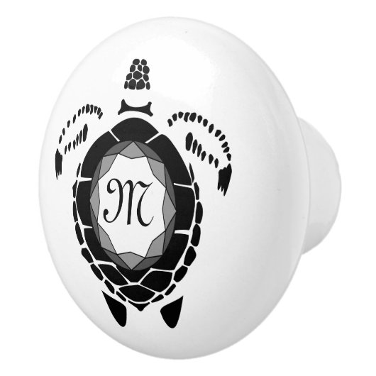 ブラックダイヤモンドウミガメのシルエットモノグラム セラミックノブ (右)