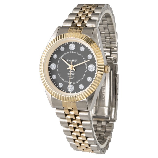 ブラックダイヤモンドカスタム感傷的ことわざオンダイヤル 腕時計 (アングル)