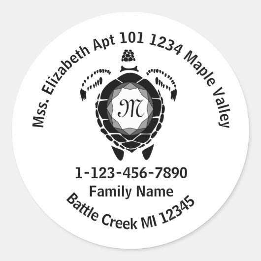 ブラックダイヤモンドシータートルファミリーホームアドレス ラウンドシール (正面)