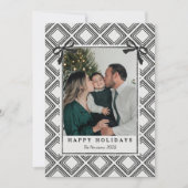 ブラックダイヤモンドパターン ホリデーカード 写真付き (正面)