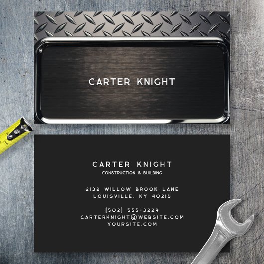 ブラックダイヤモンドプレート鋼 名刺