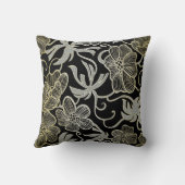 ブラックダイヤモンド及び金ゴールドフローラダマスクデザイン クッション (裏面)